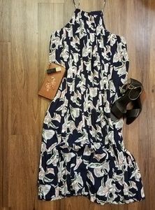 Long pleated maxi sundress